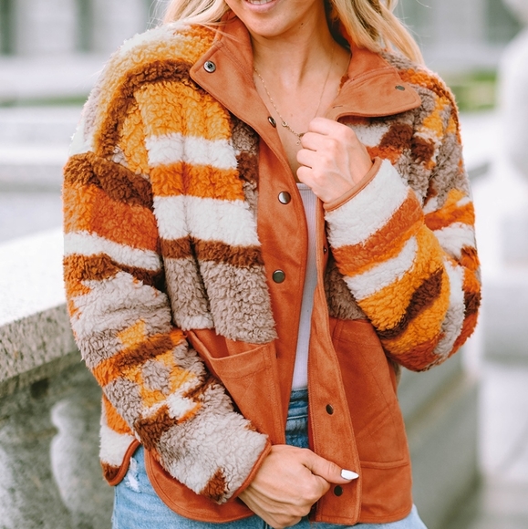 Amber Fuzzy Touch Snap Jacket - Picture 3 of 11